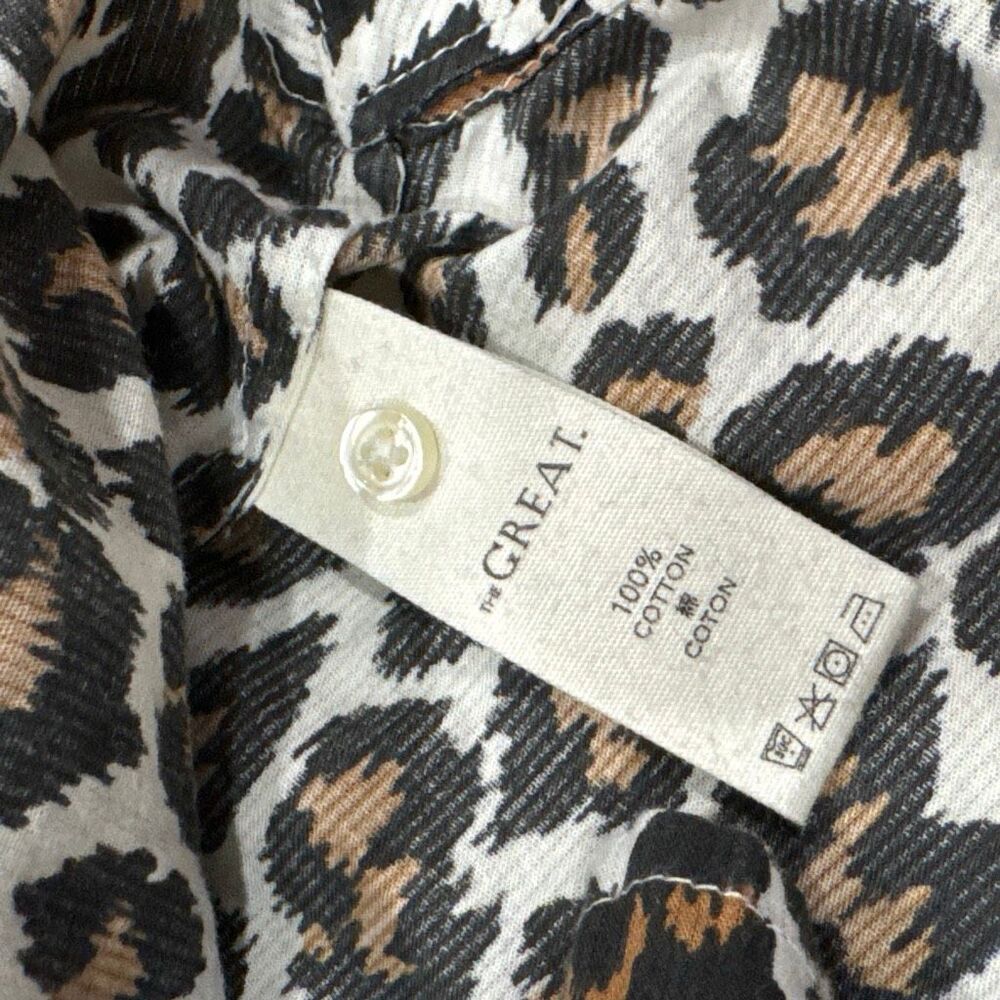The Great. Collared Button Down Cheetah Print Top… - image 5
